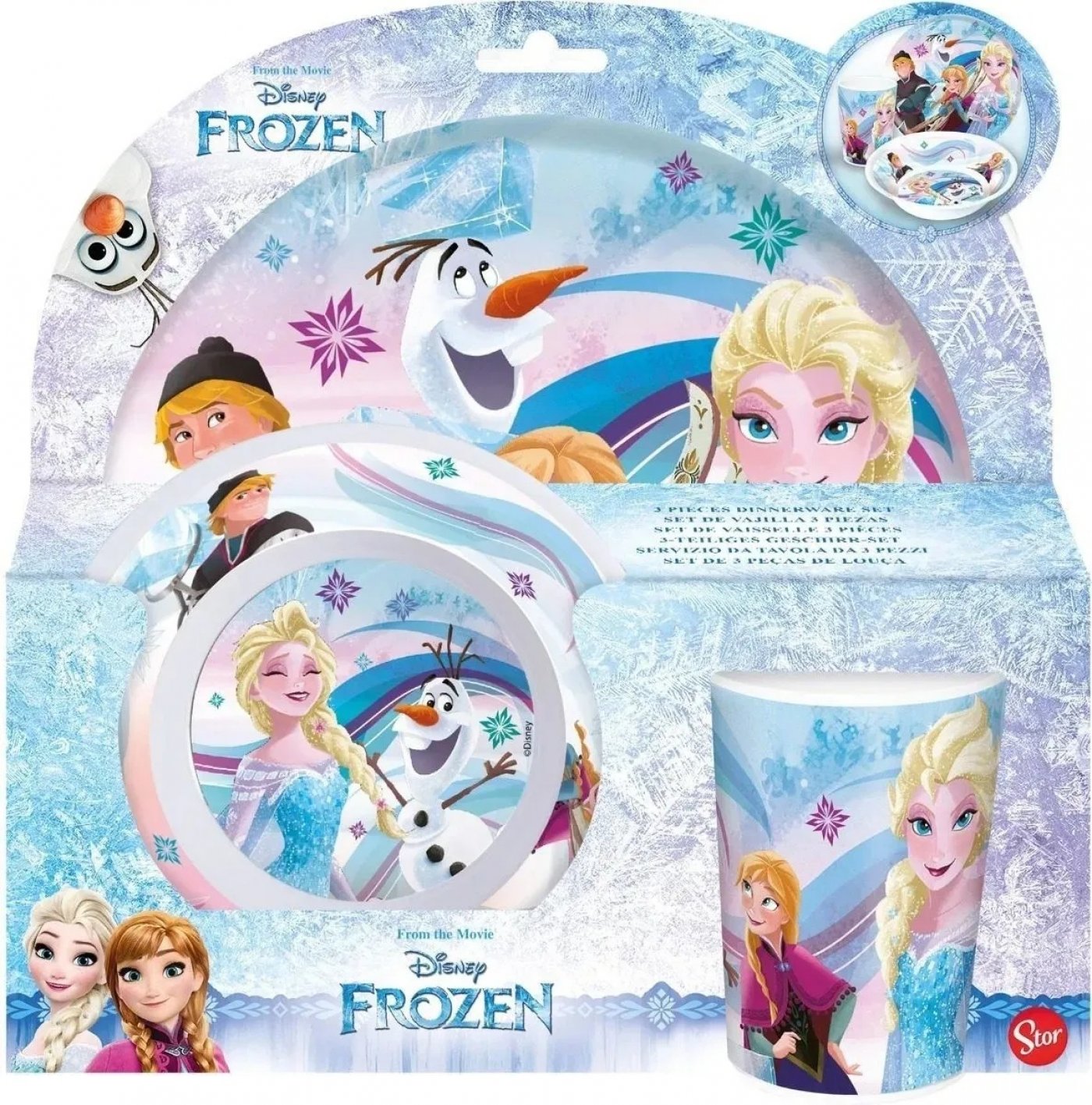 Set Frozen Disney X 3 Plato + Vaso + Compotera
