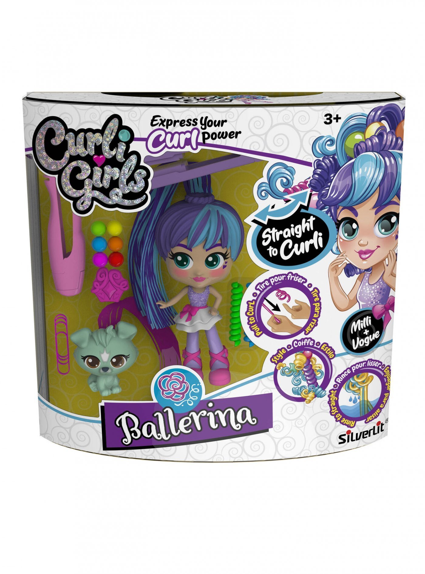 Muñeca Curli Girls Color Magic Deluxe Pack C/mascota