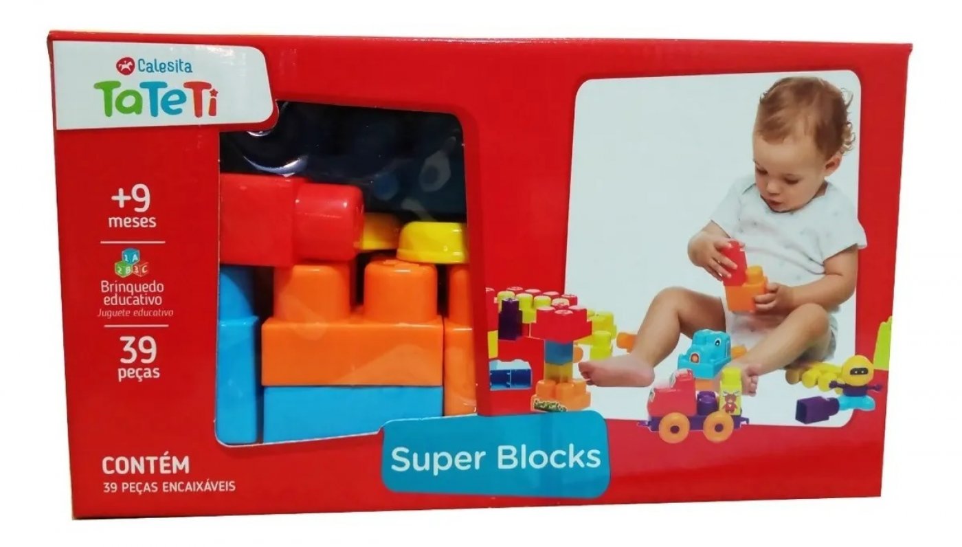 Super Blocks 39 Piezas Calesita Con Stickers Bloques