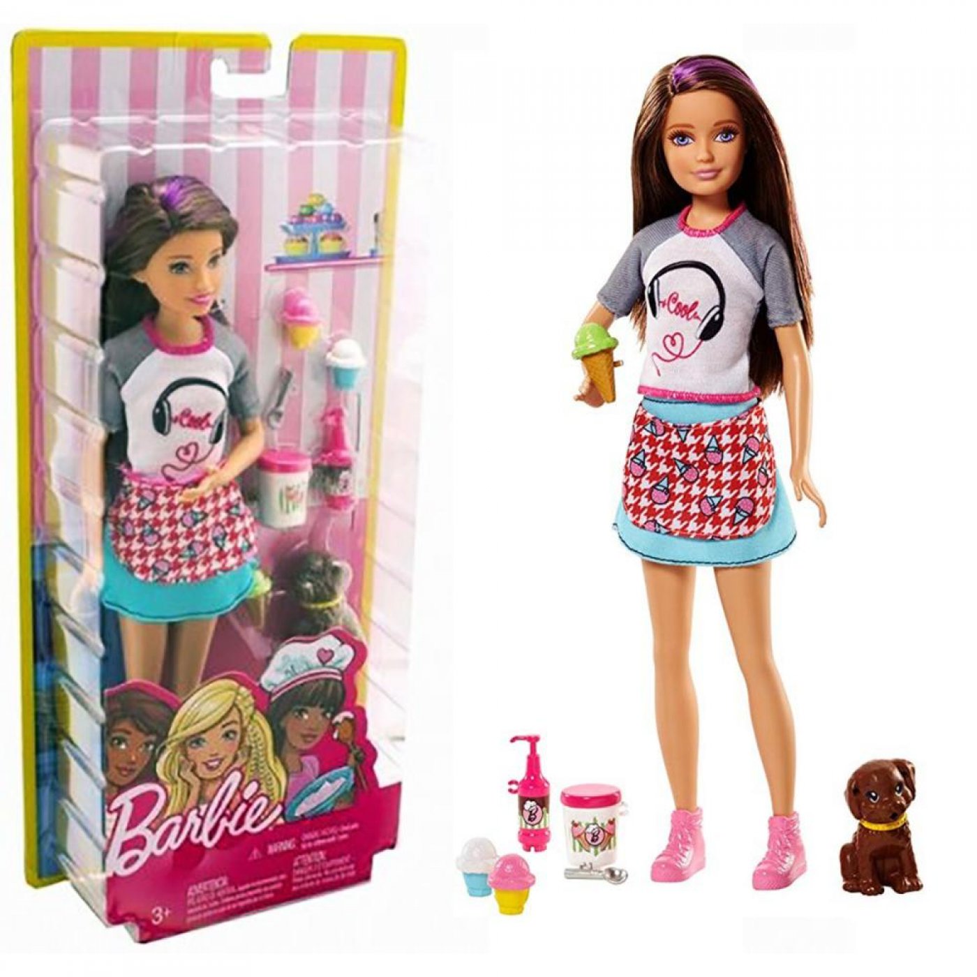 Barbie muñeca con perrito y accesorios 