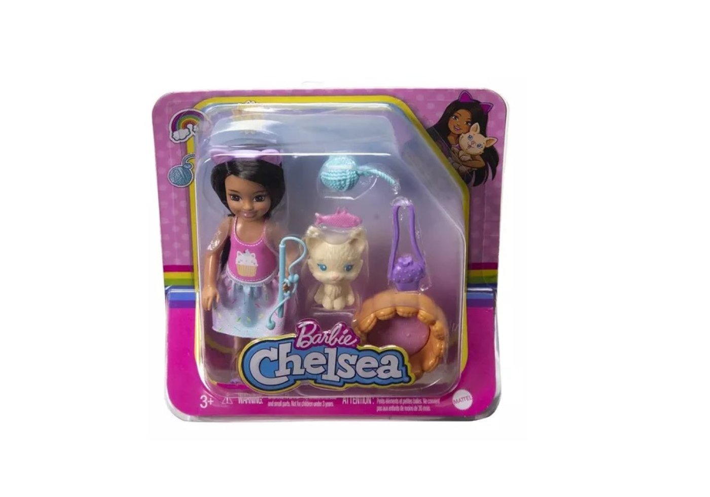 Muñeca Barbie Chelsea Con Mascota Y Accesorios -Castaña