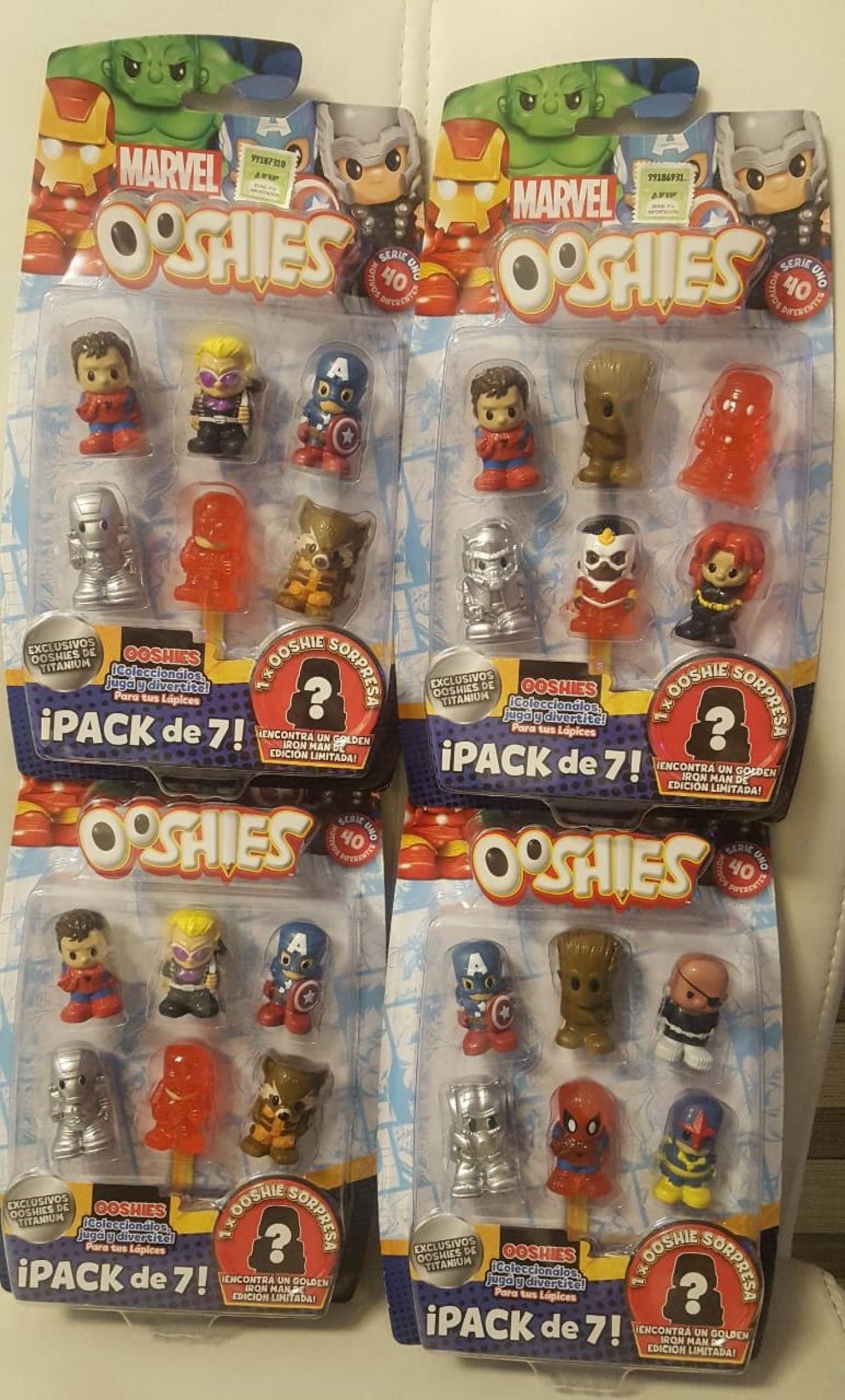 Ooshies superheroes de marvel pack x 7 (SIN STOCK)