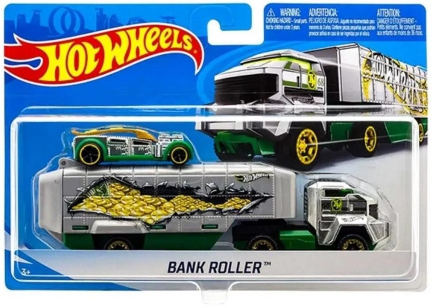 Camión Hot Wheels City Bank Roller Con Coche De Carreras  (SIN STOCK)